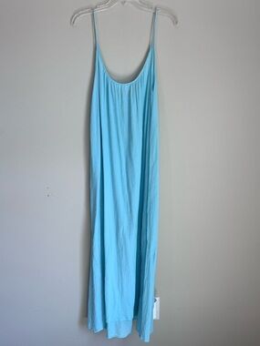 9seed Paloma Maxi Dress Black Cotton Gauze Cover Up One Size Made in USA